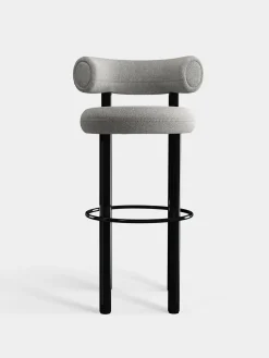 Fat Black Steel 75cm Bar Stool