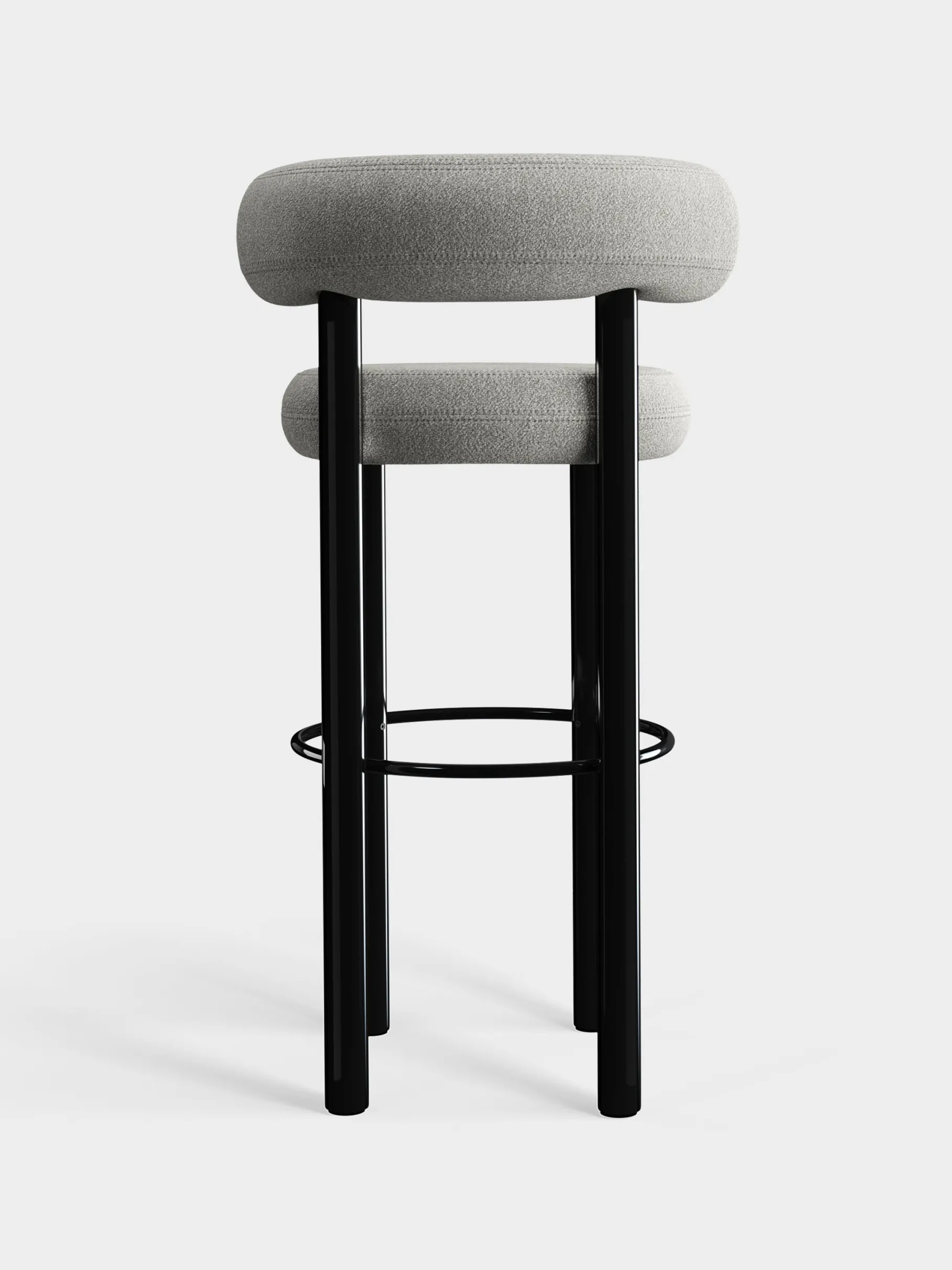 Fat Black Steel 75cm Bar Stool