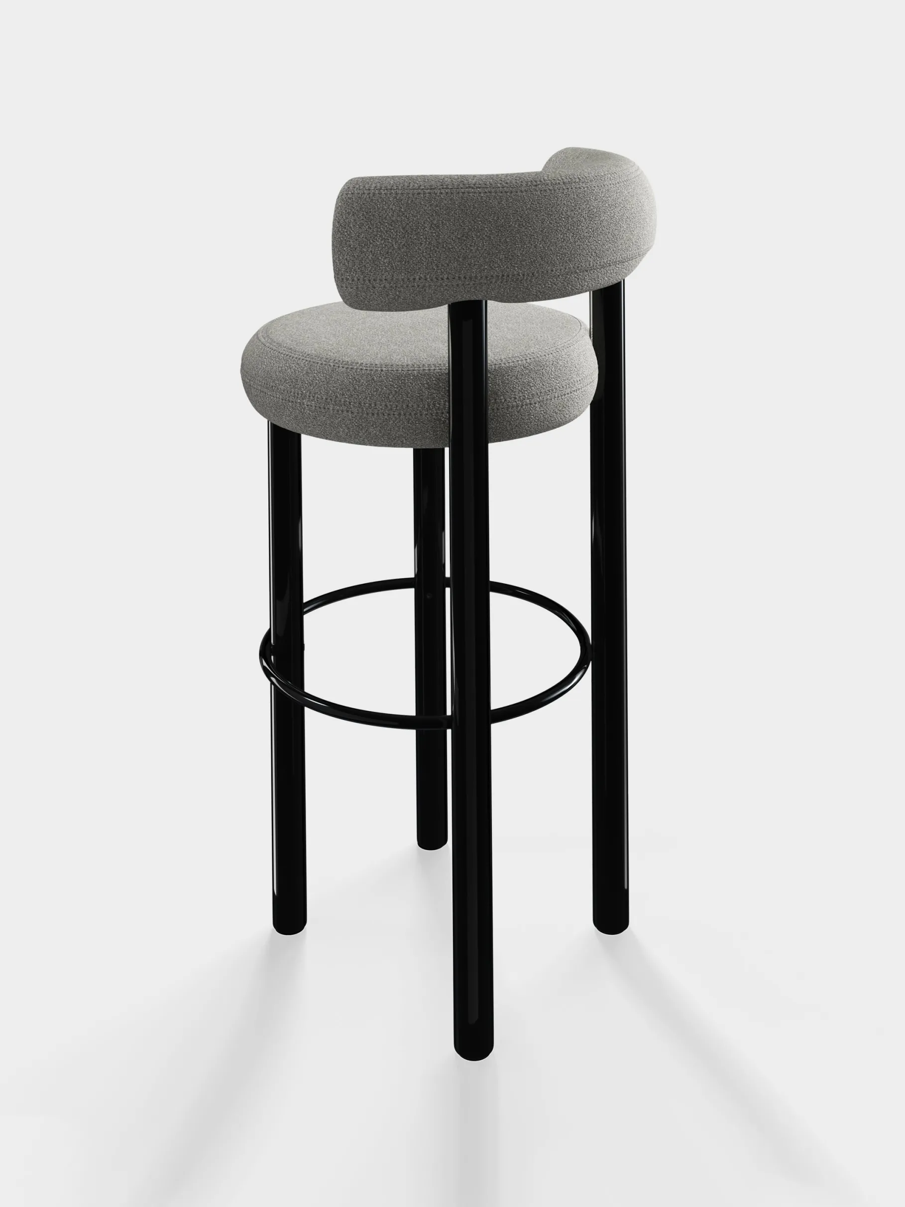 Fat Black Steel 75cm Bar Stool