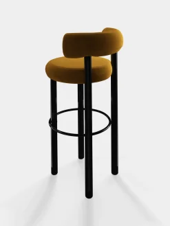 Fat Black Steel 75cm Bar Stool