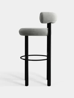 Fat Black Steel 75cm Bar Stool