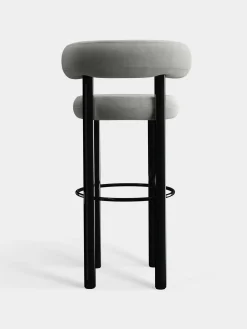 Fat Black Steel 75cm Bar Stool