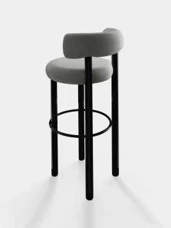 Fat Black Steel 75cm Bar Stool