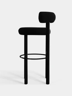 Fat Black Steel 75cm Bar Stool