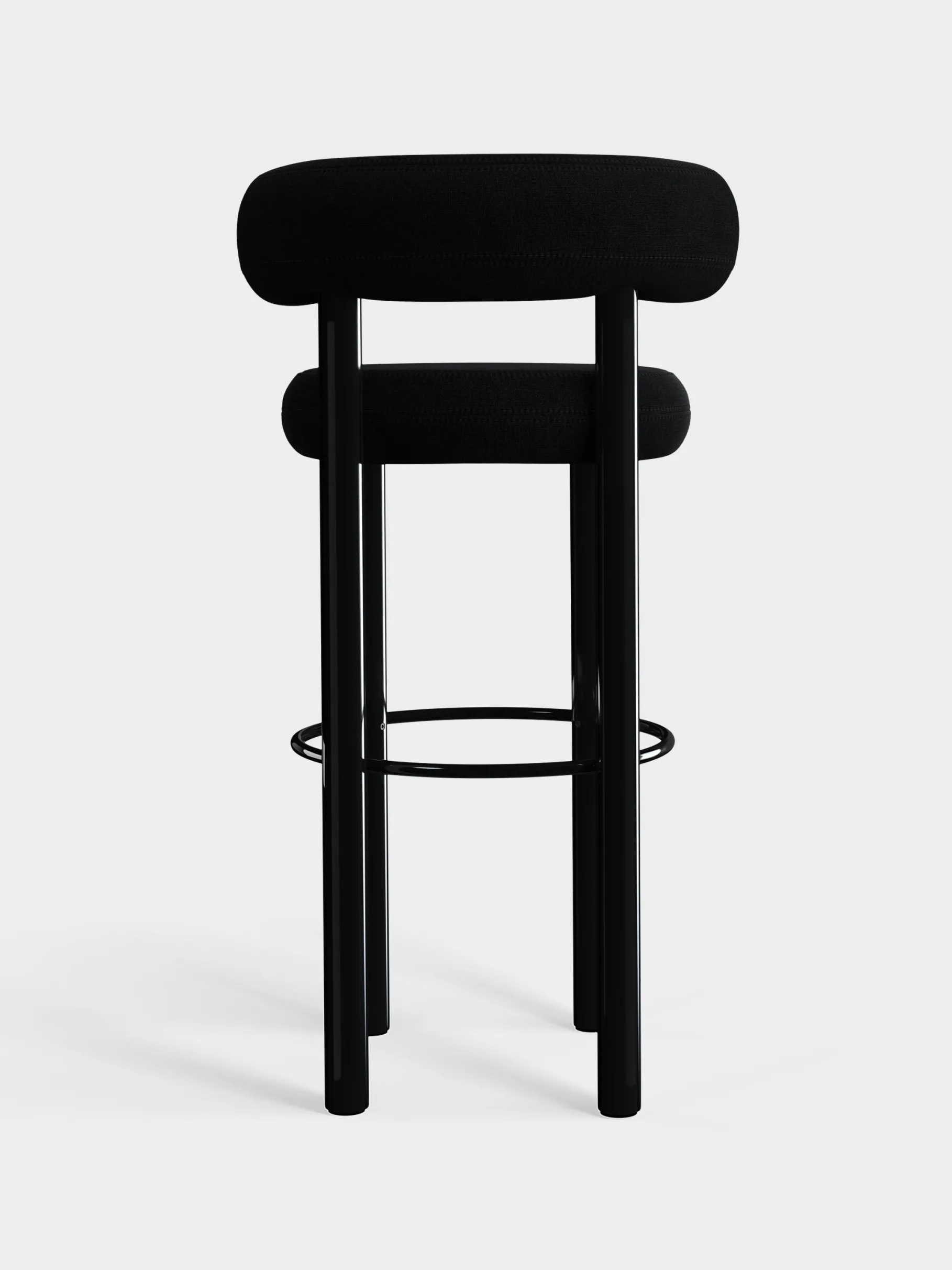 Fat Black Steel 75cm Bar Stool