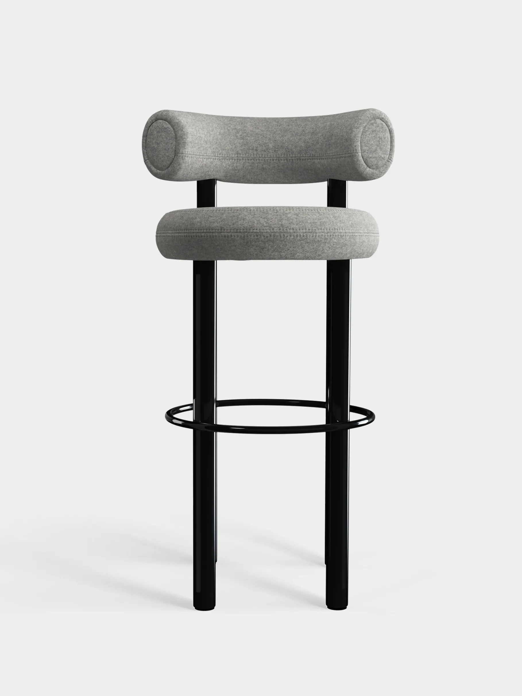 Fat Black Steel 75cm Bar Stool