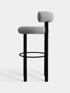 Fat Black Steel 75cm Bar Stool