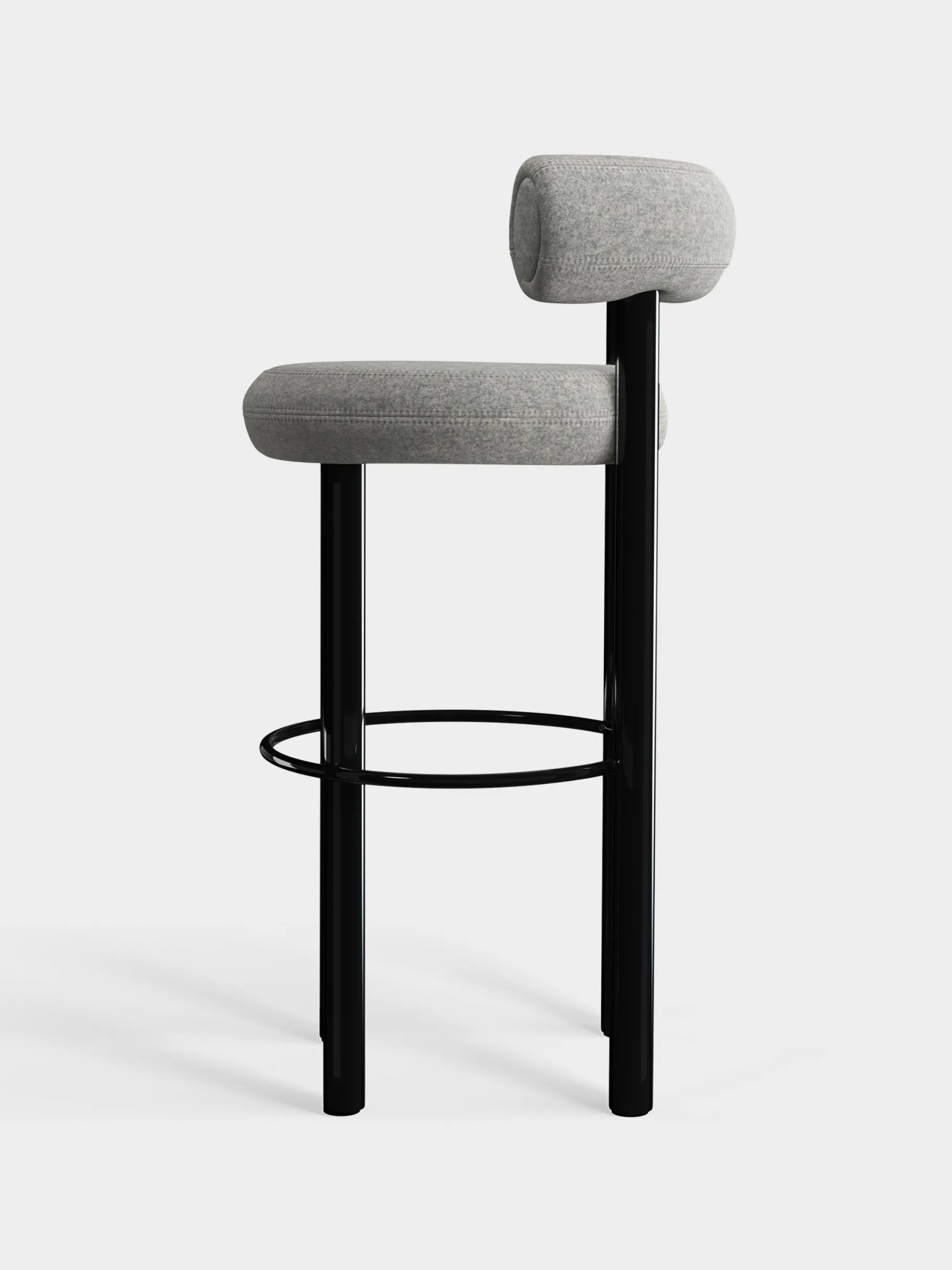 Fat Black Steel 75cm Bar Stool