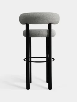 Fat Black Steel 75cm Bar Stool