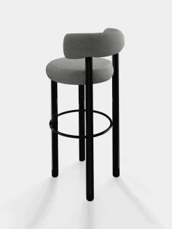 Fat Black Steel 75cm Bar Stool