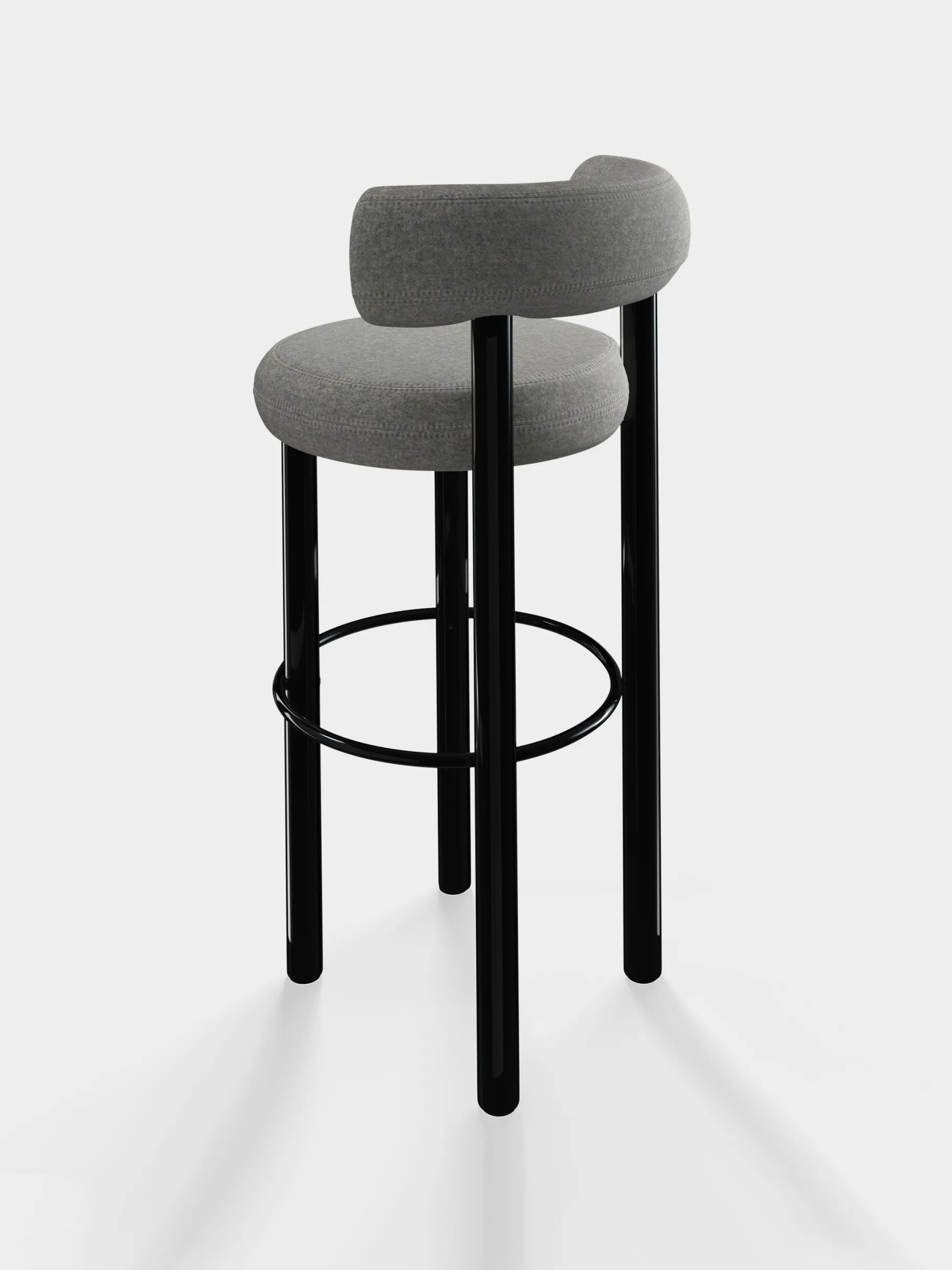 Fat Black Steel 75cm Bar Stool
