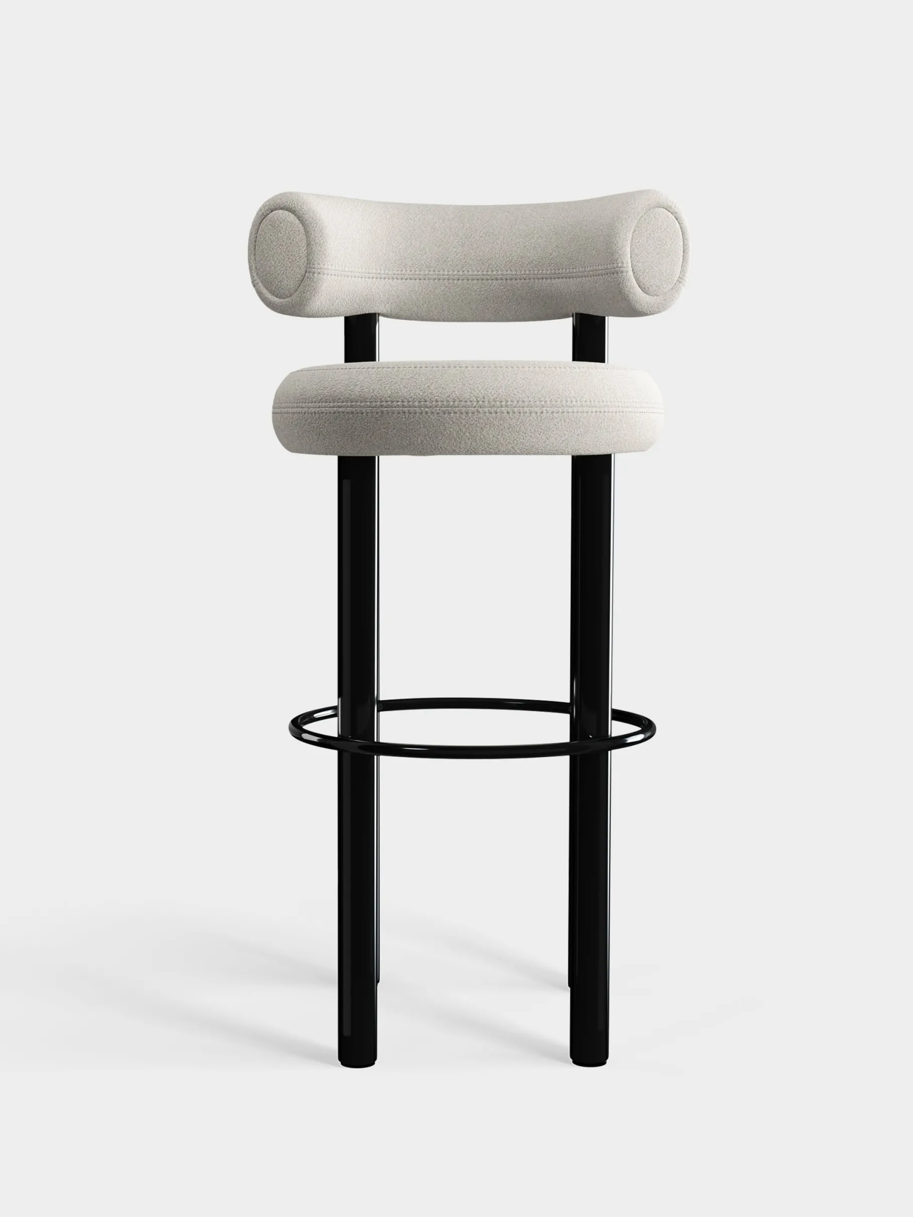 Fat Black Steel 75cm Bar Stool
