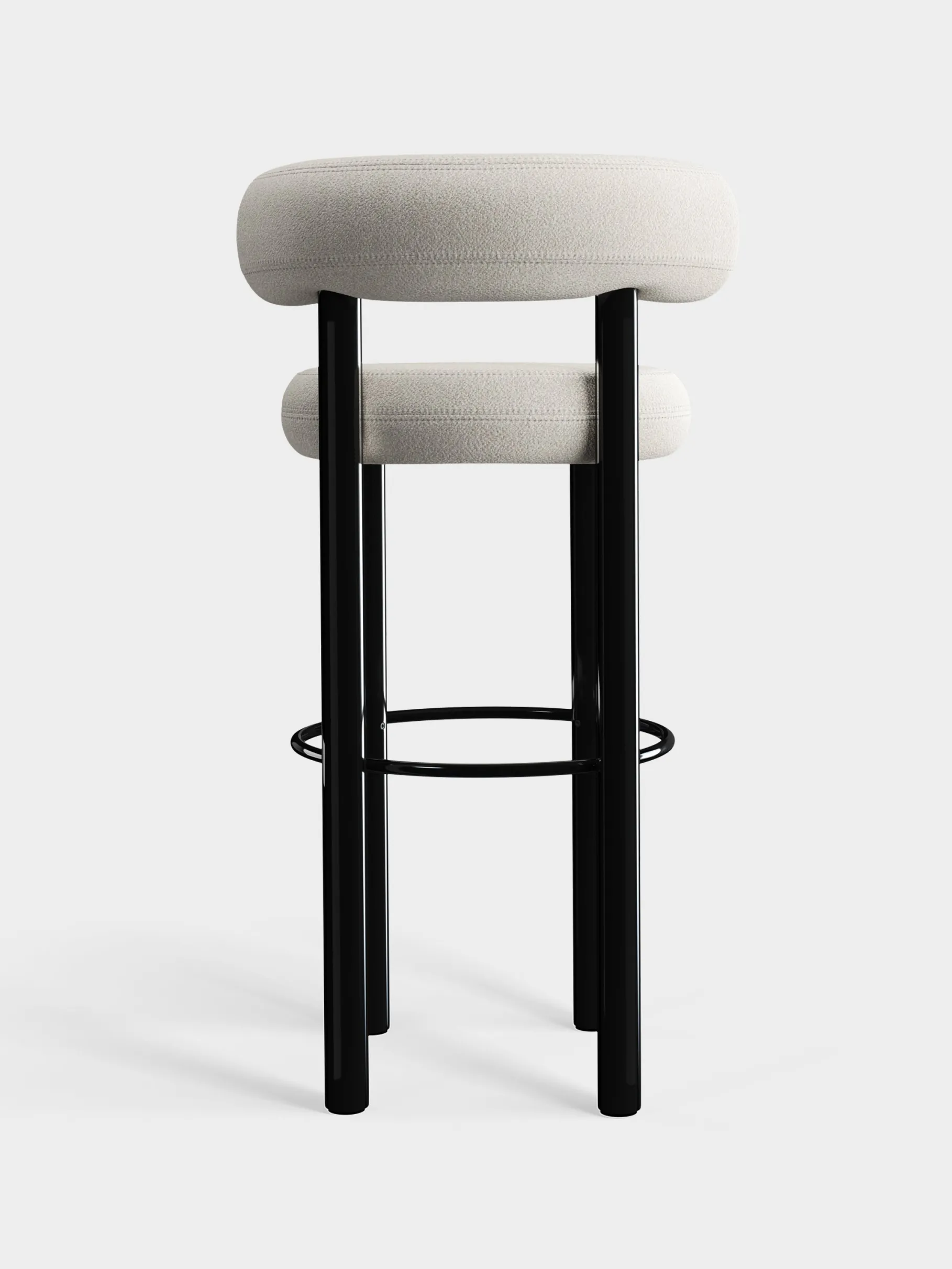 Fat Black Steel 75cm Bar Stool