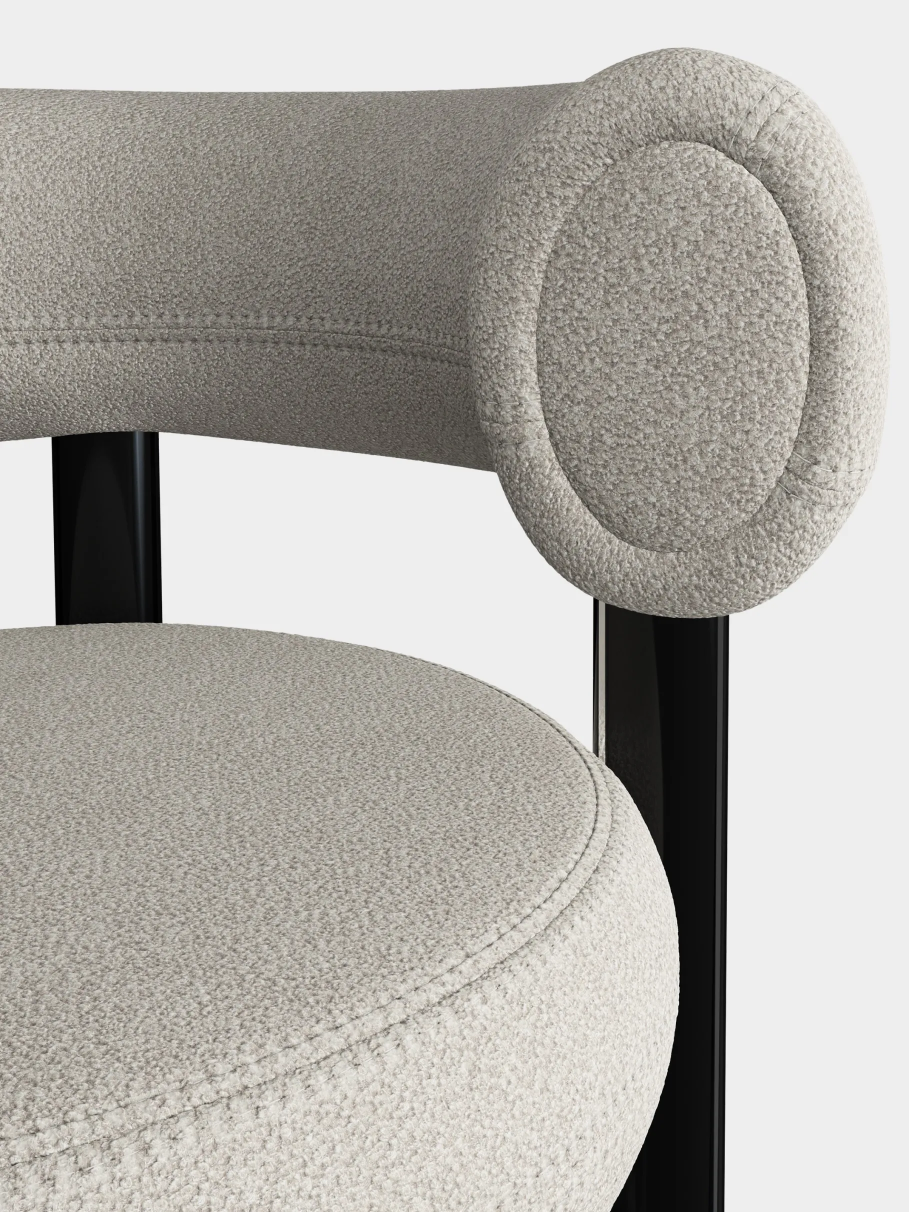 Fat Black Steel 75cm Bar Stool