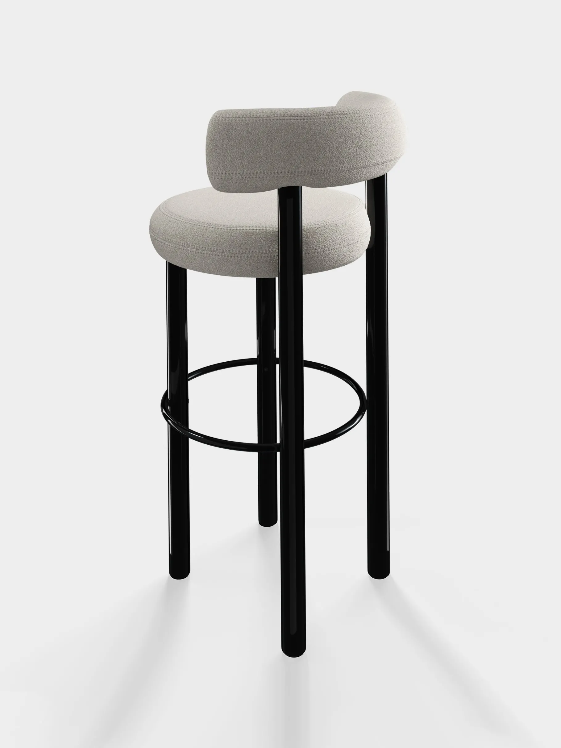 Fat Black Steel 75cm Bar Stool