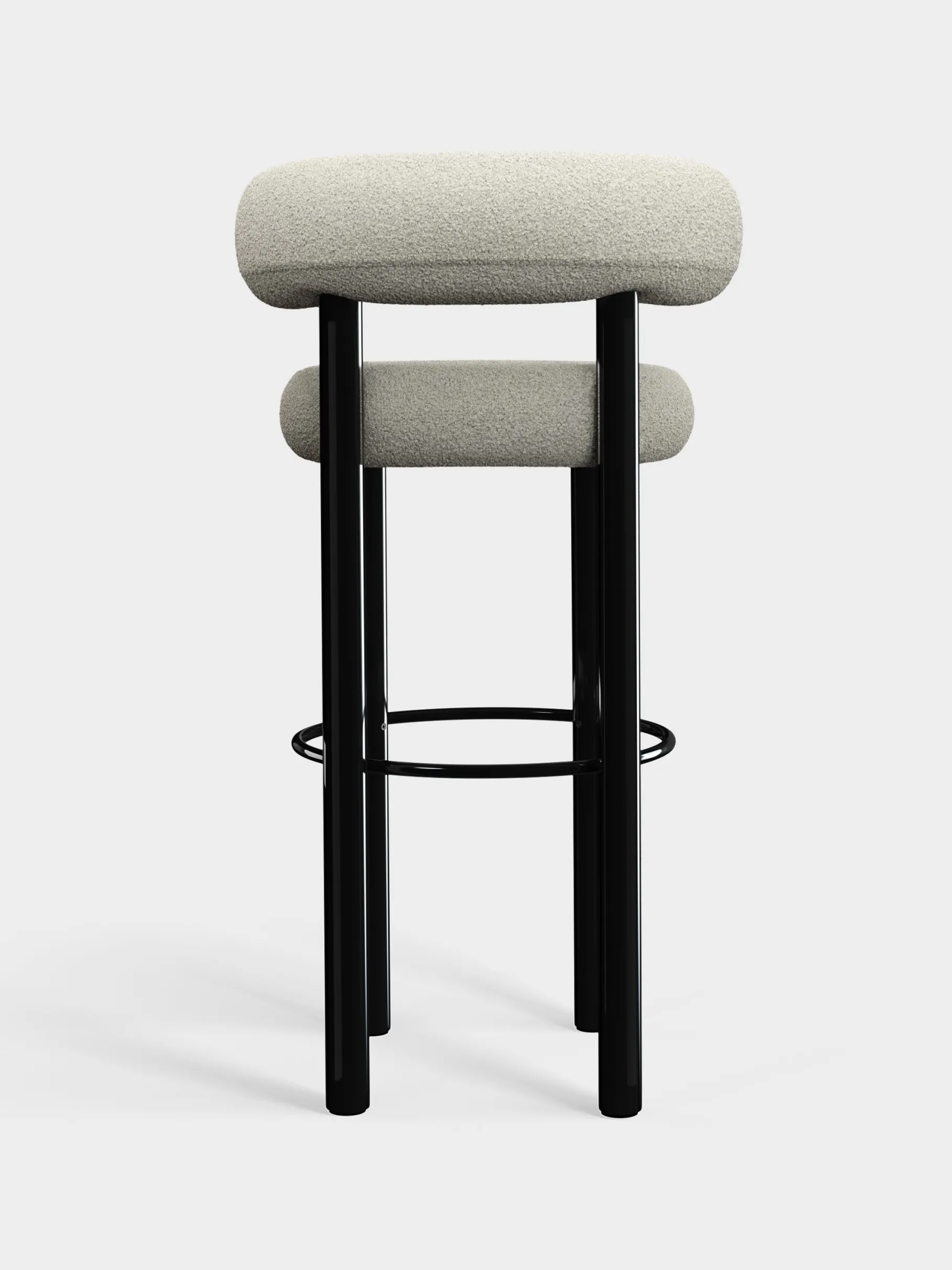 Fat Black Steel 75cm Bar Stool