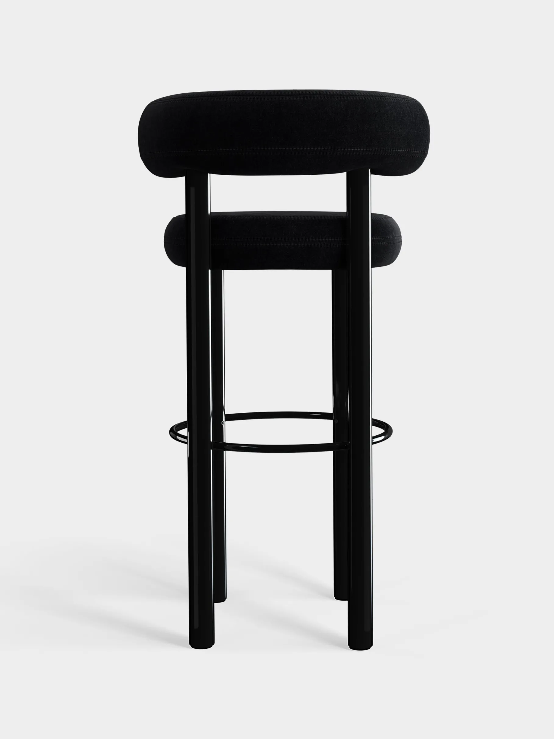 Fat Black Steel 75cm Bar Stool