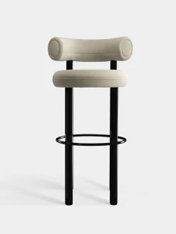 Fat Black Steel 75cm Bar Stool