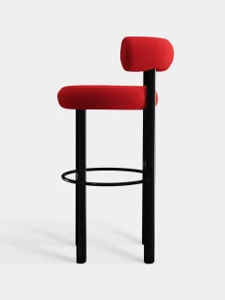 Fat Black Steel 75cm Bar Stool