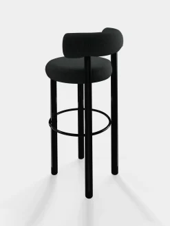 Fat Black Steel 75cm Bar Stool
