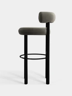 Fat Black Steel 75cm Bar Stool