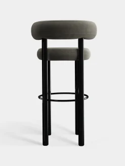 Fat Black Steel 75cm Bar Stool