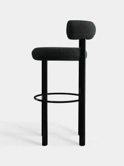 Fat Black Steel 75cm Bar Stool
