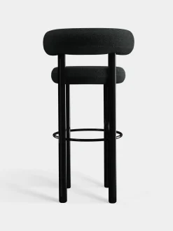 Fat Black Steel 75cm Bar Stool