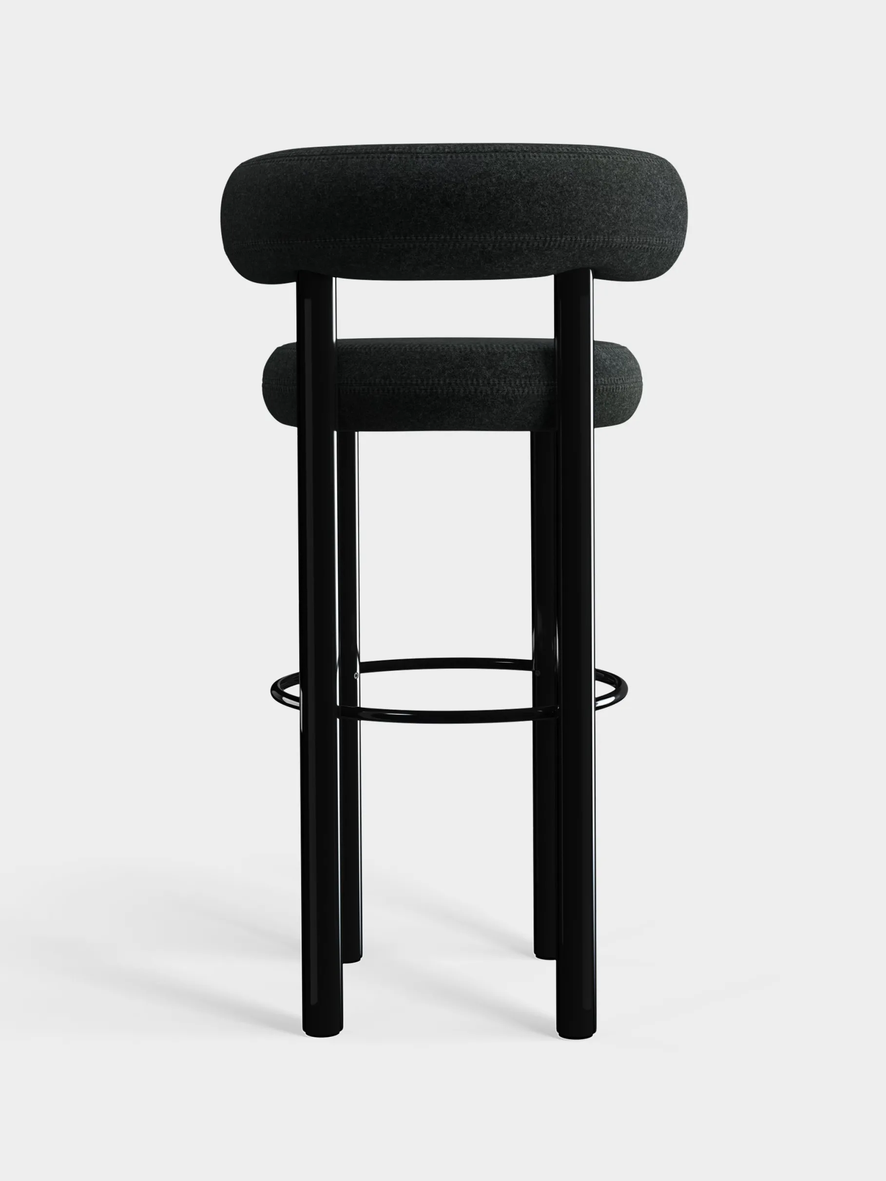 Fat Black Steel 75cm Bar Stool