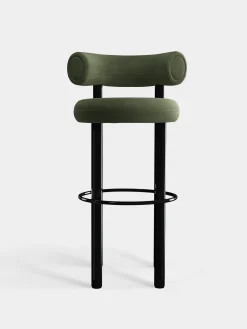 Fat Black Steel 75cm Bar Stool