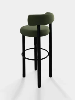Fat Black Steel 75cm Bar Stool