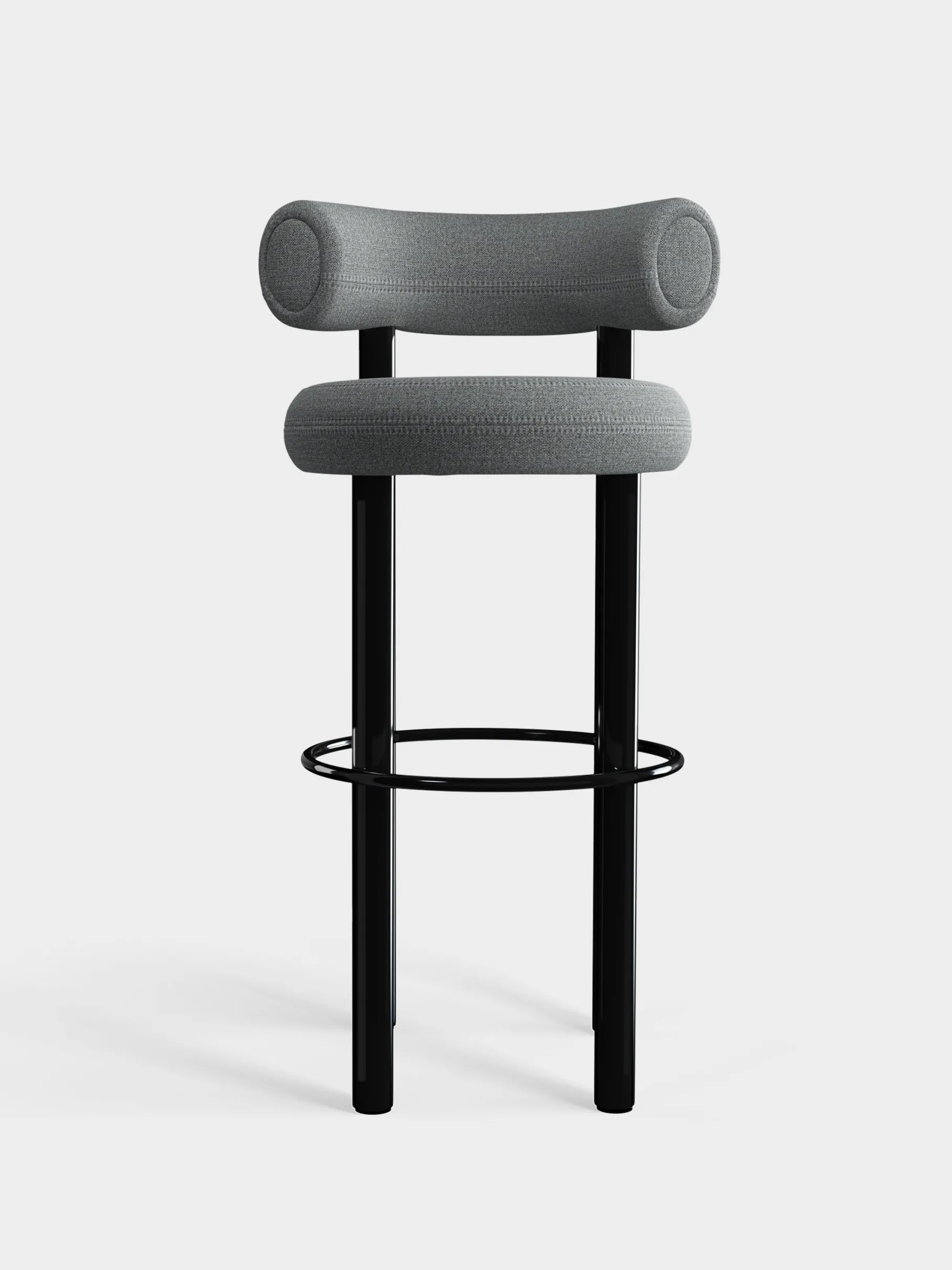 Fat Black Steel 75cm Bar Stool