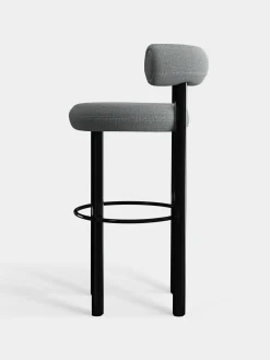 Fat Black Steel 75cm Bar Stool