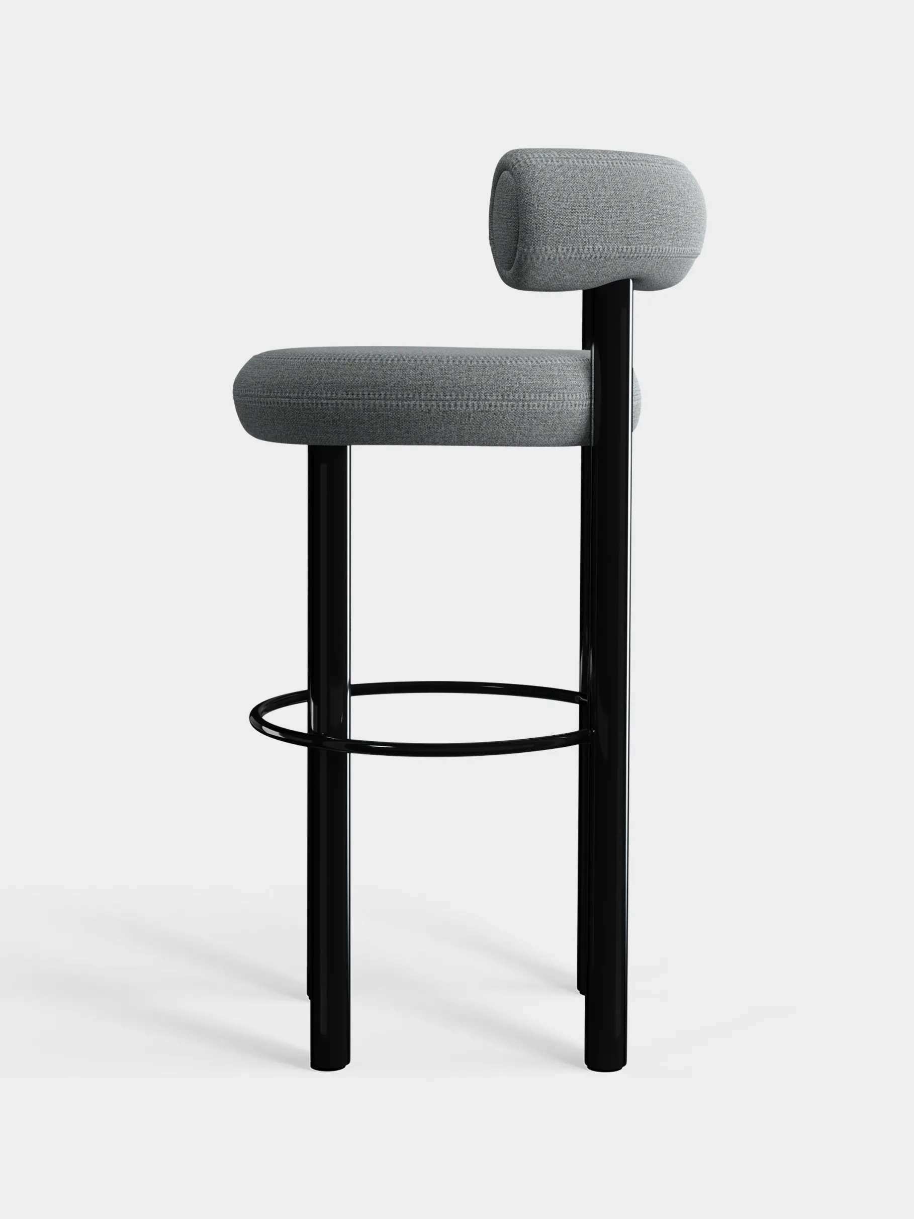 Fat Black Steel 75cm Bar Stool