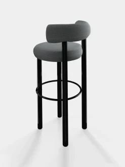 Fat Black Steel 75cm Bar Stool