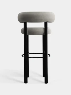 Fat Black Steel 75cm Bar Stool