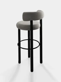 Fat Black Steel 75cm Bar Stool