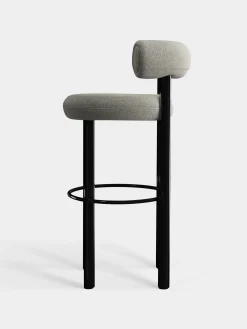 Fat Black Steel 75cm Bar Stool