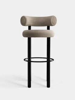 Fat Black Steel 75cm Bar Stool