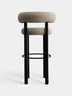 Fat Black Steel 75cm Bar Stool