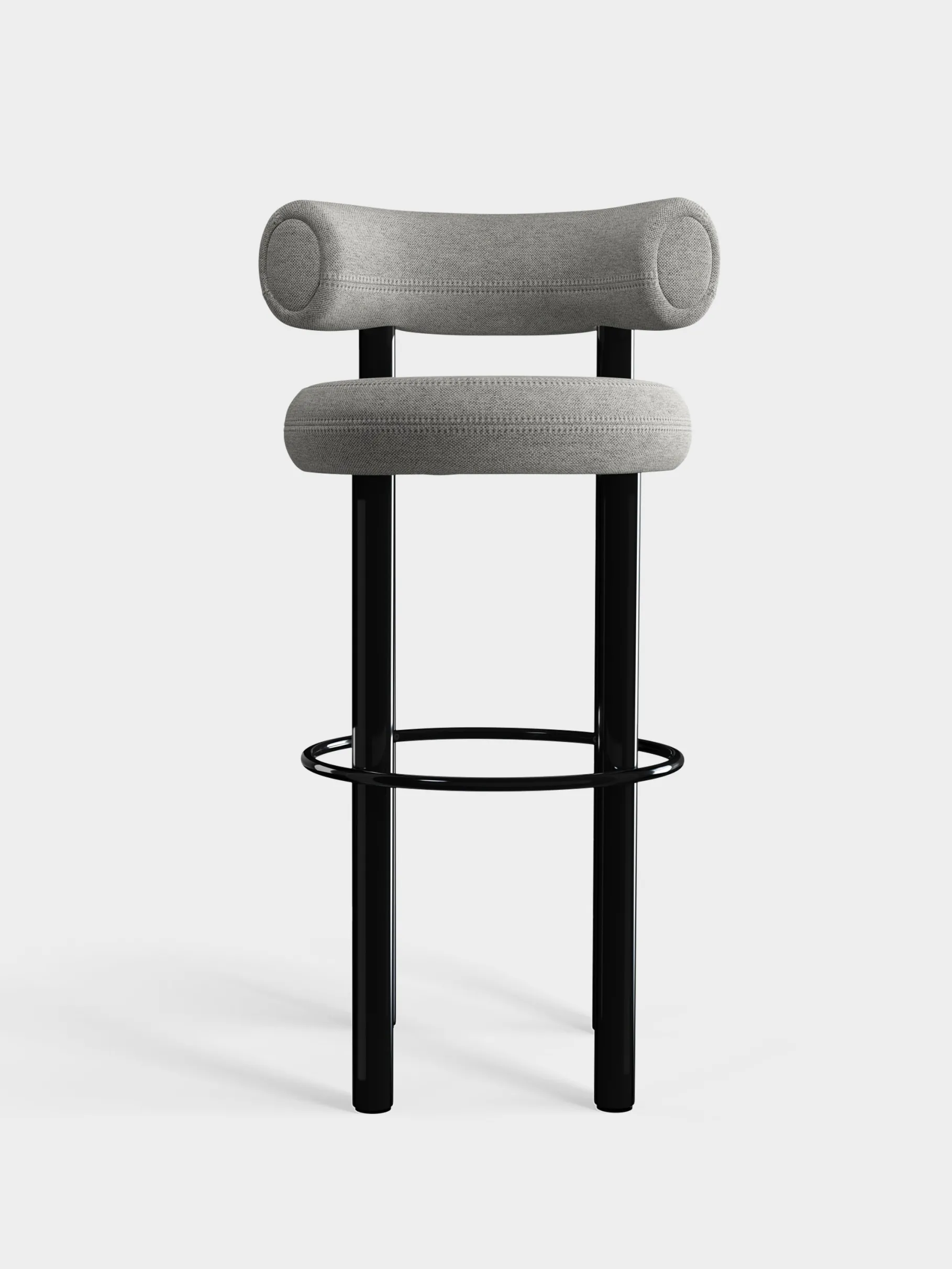 Fat Black Steel 75cm Bar Stool