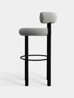 Fat Black Steel 75cm Bar Stool