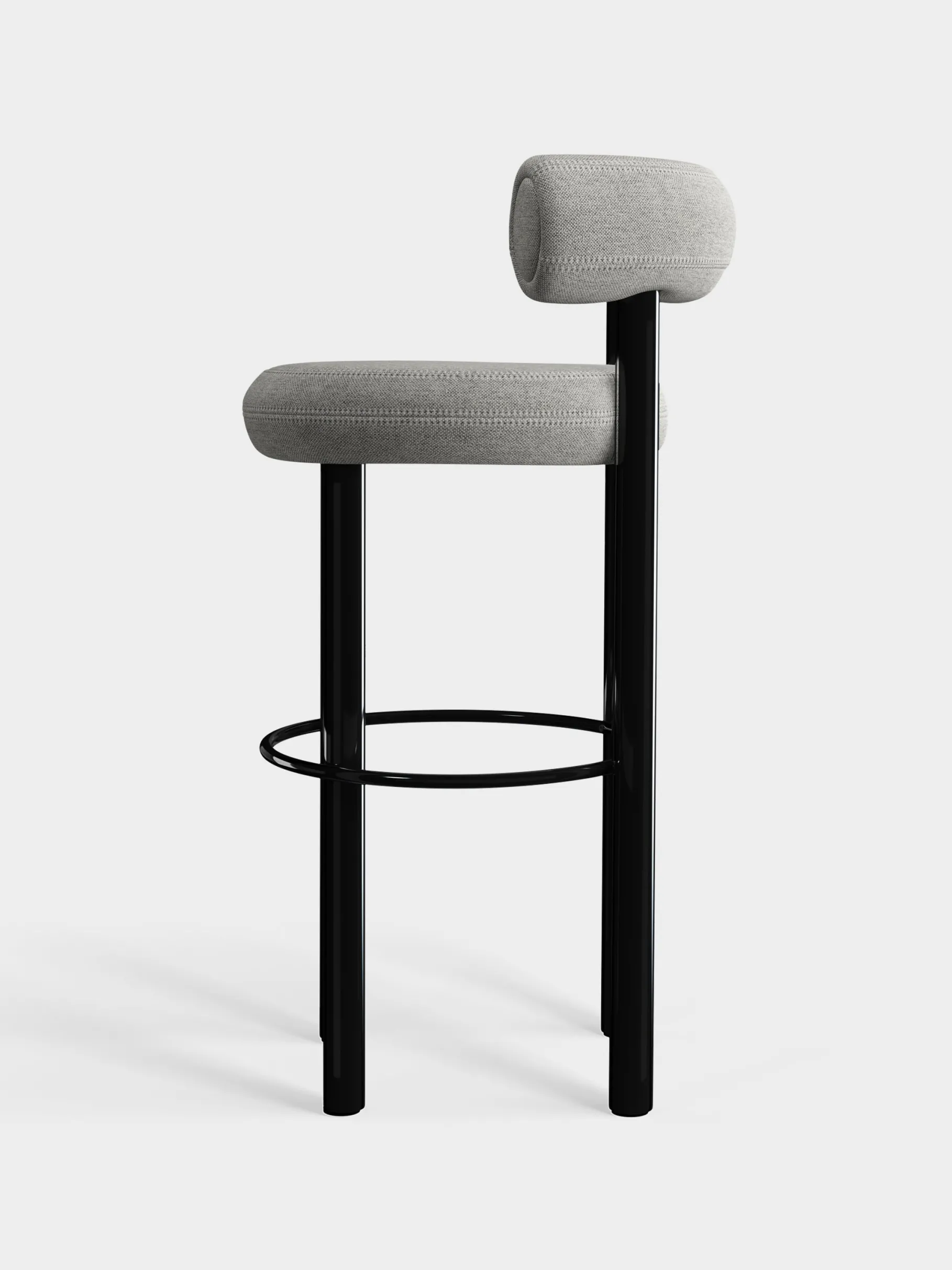Fat Black Steel 75cm Bar Stool