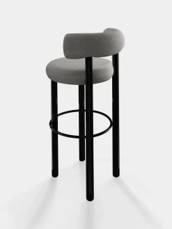 Fat Black Steel 75cm Bar Stool