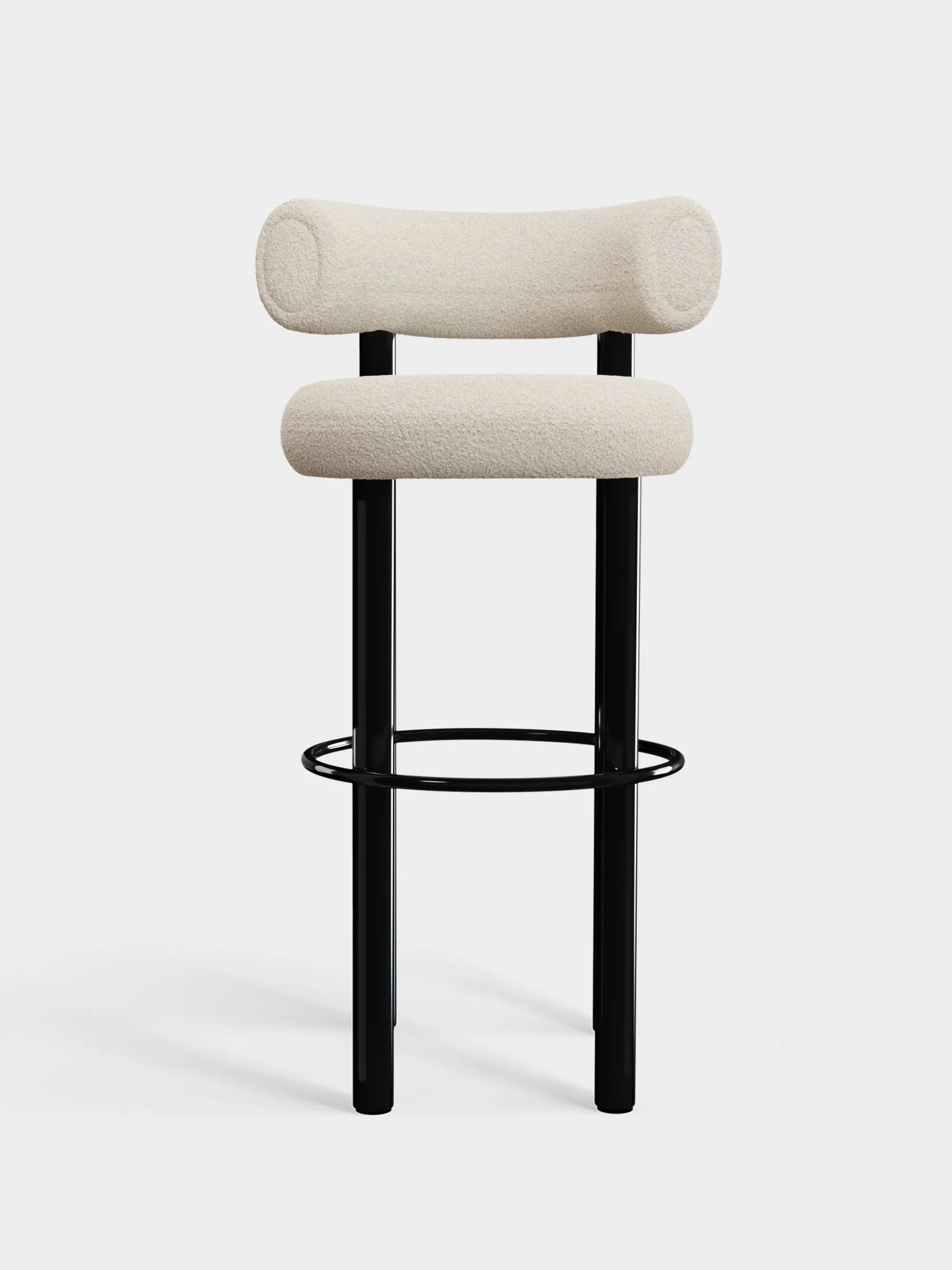 Fat Black Steel 75cm Bar Stool