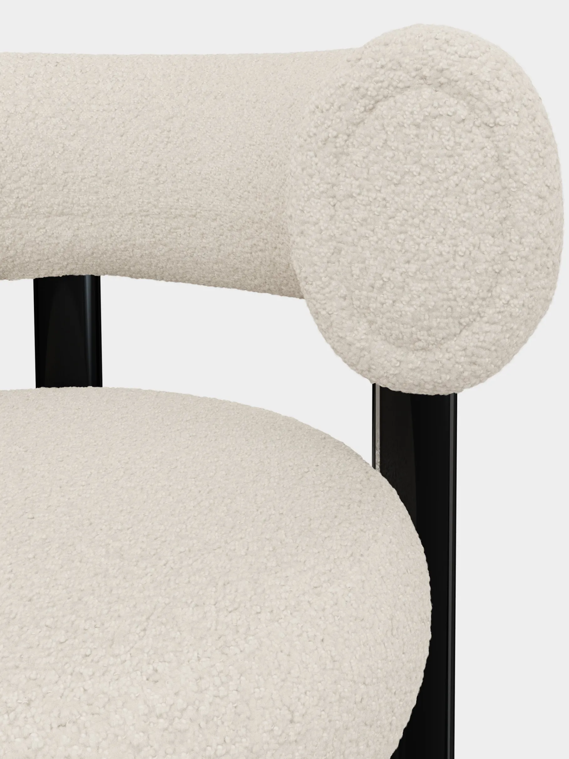 Fat Black Steel 75cm Bar Stool