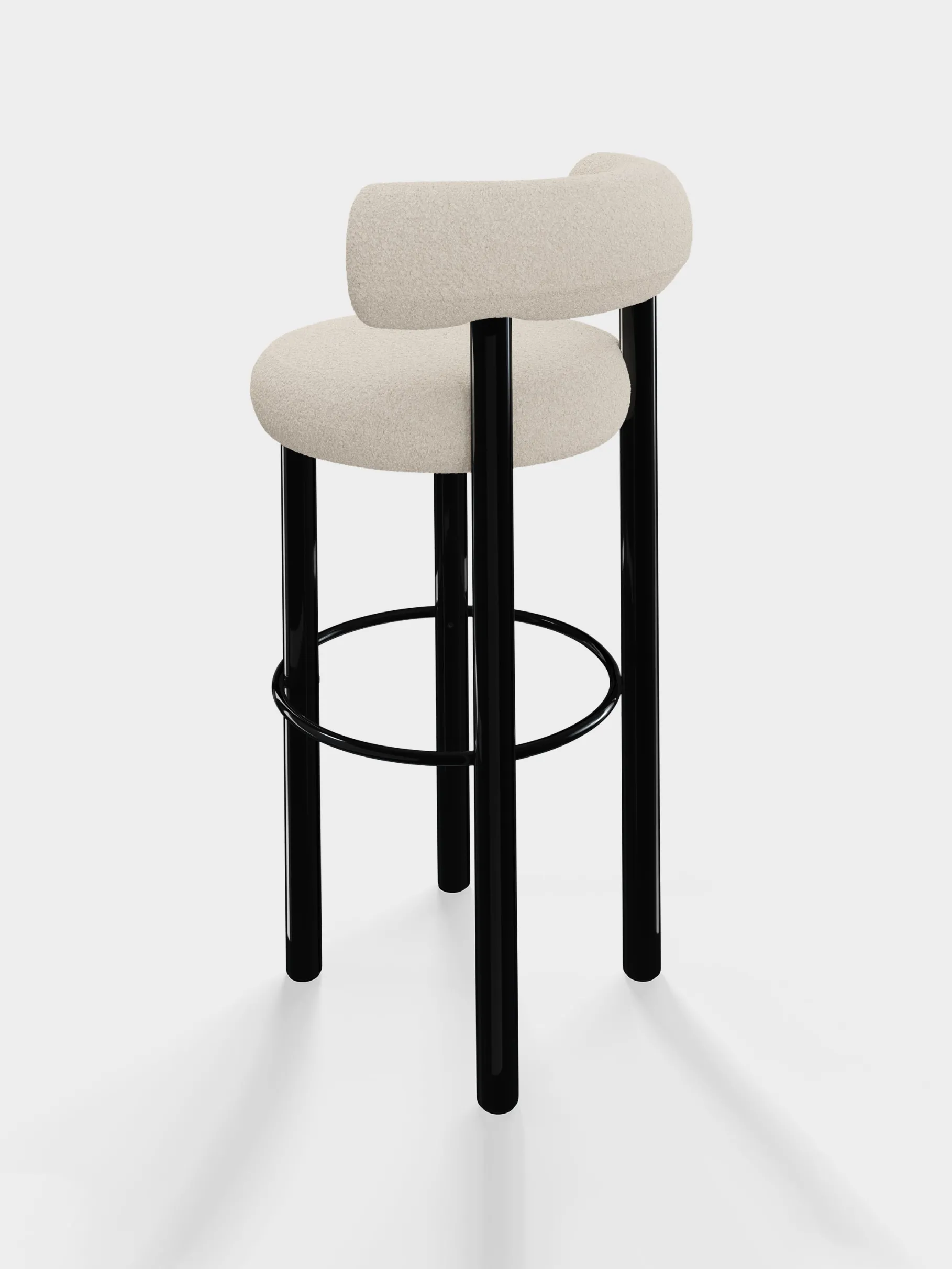 Fat Black Steel 75cm Bar Stool