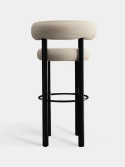 Fat Black Steel 75cm Bar Stool