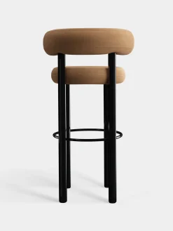 Fat Black Steel 75cm Bar Stool