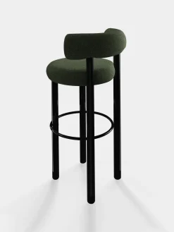 Fat Black Steel 75cm Bar Stool